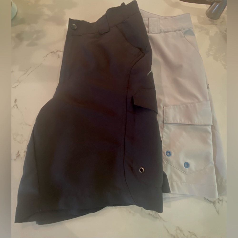 Men's Shorts SET. Cargo shorts, waist 36. Black & Grey. Quick Dry. Multi pocket.